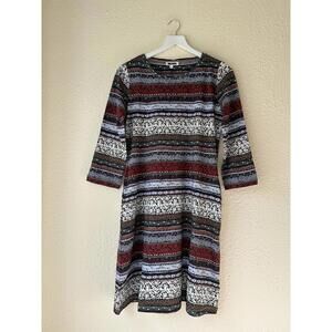 New Ex Mistral Border Print Twist Neck Cotton Dress sIzes 8-18